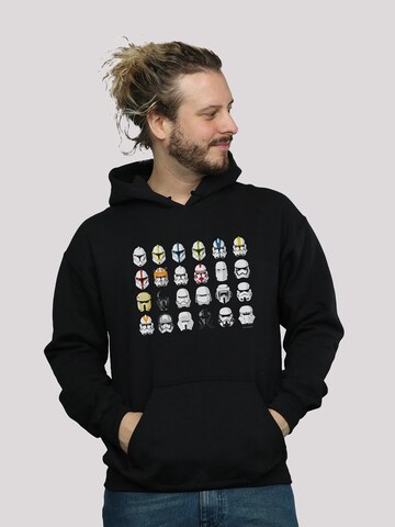 F4NT4STIC Sweatshirt 'Star Wars Stormtrooper Piloten Helme' in Schwarz: predná strana