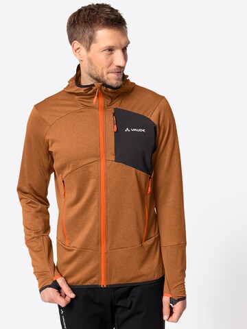 VAUDE Funktionele fleece-jas 'Monviso' in Bruin: voorkant