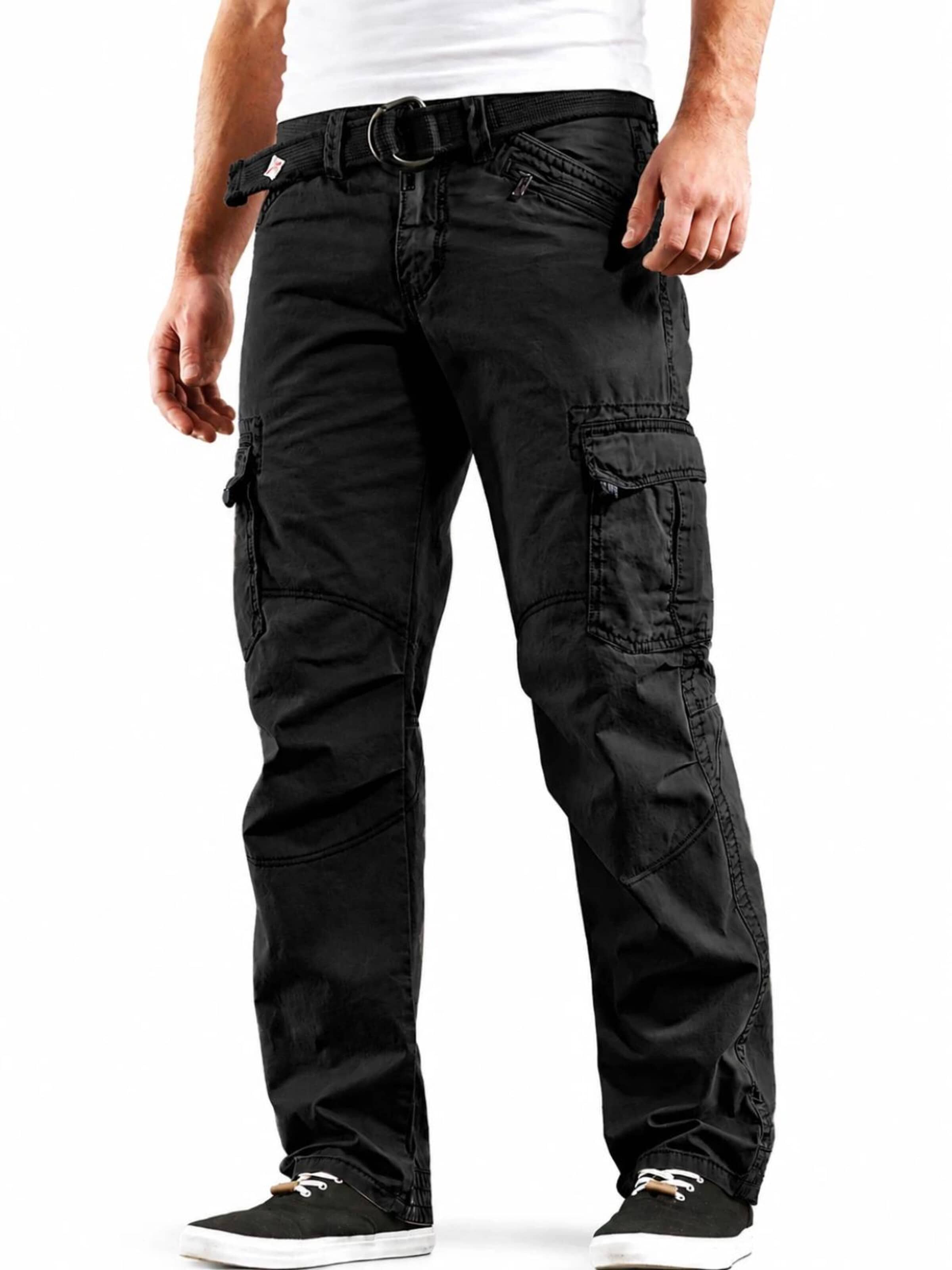 TIMEZONE Regular Cargohose 'BenitoTZ'‌‌‌‌ in Schwarz: Vorderseite