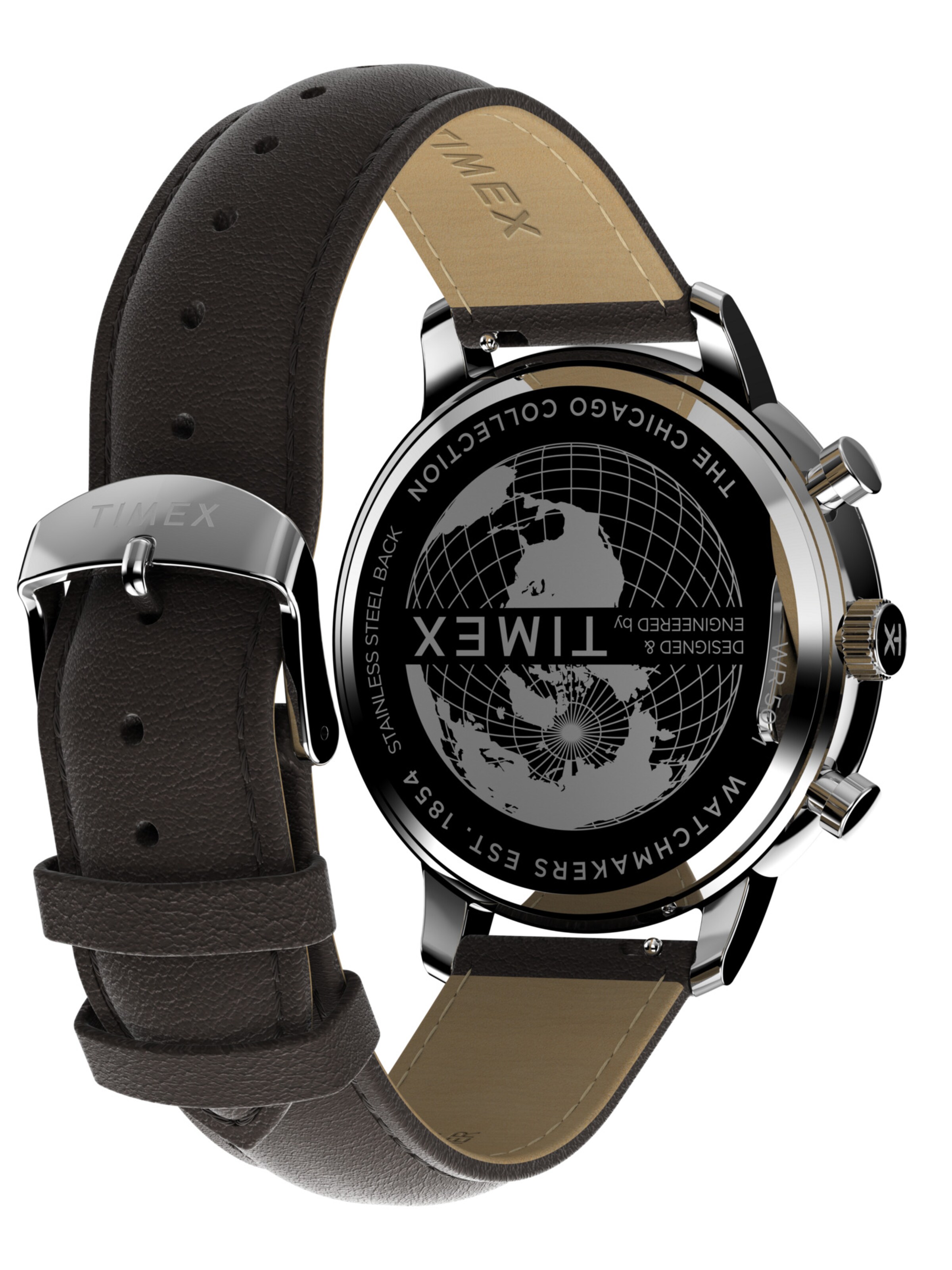 Montre à affichage analogique 'Chicago' TIMEX en marron