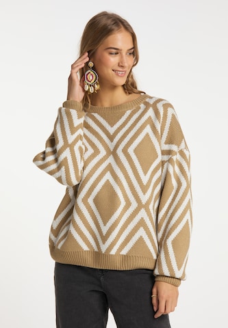 IZIA Sweater in Beige: front