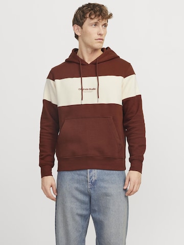 JACK & JONES Sweatshirt in Bruin: voorkant