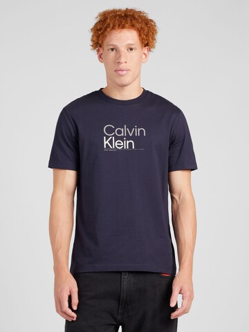 T-Shirt Calvin Klein en bleu : devant