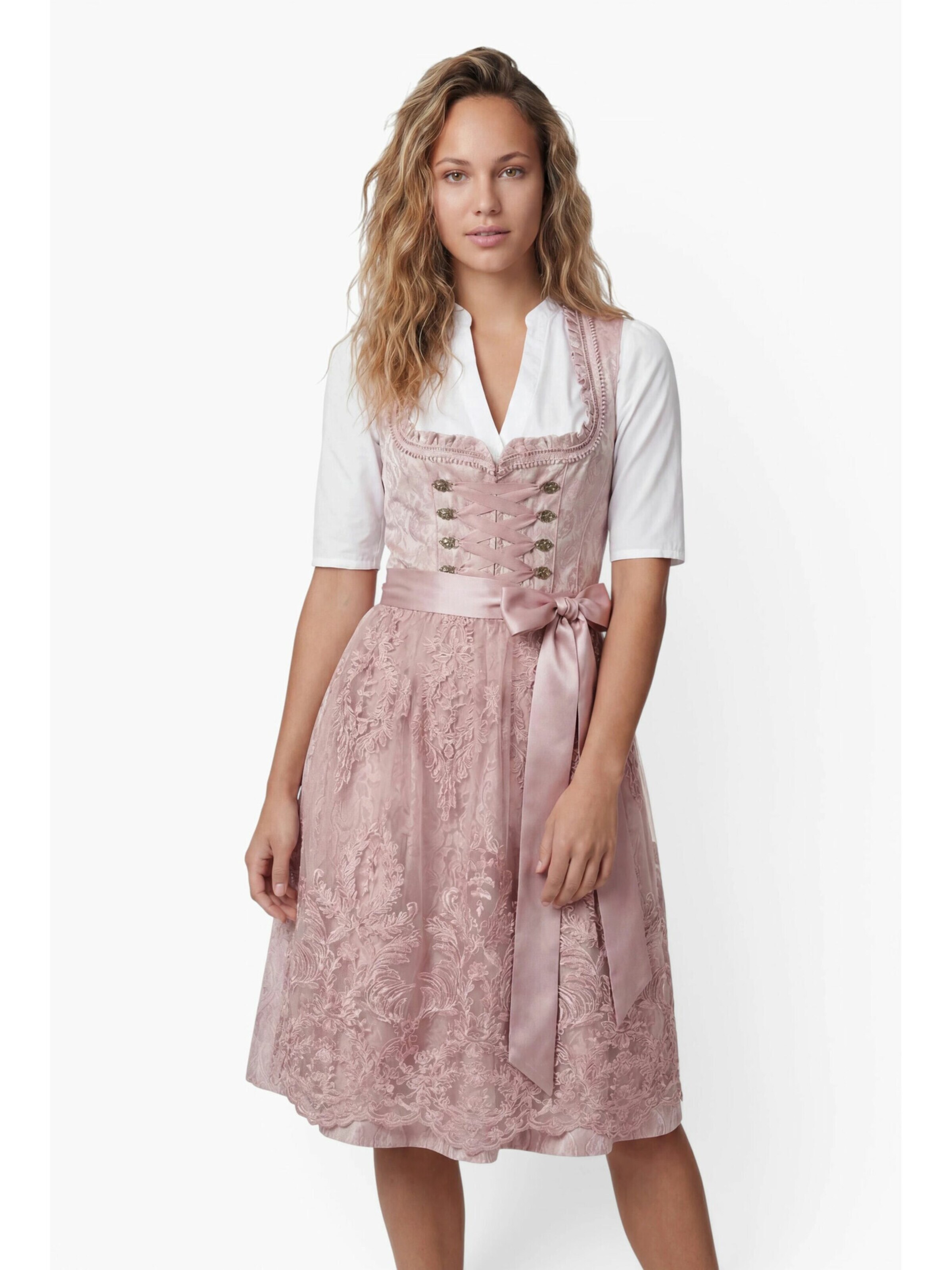 Trachtenhof Nübler Dirndl 'Dirndl mini Karoline'‌‌‌‌ in Beige