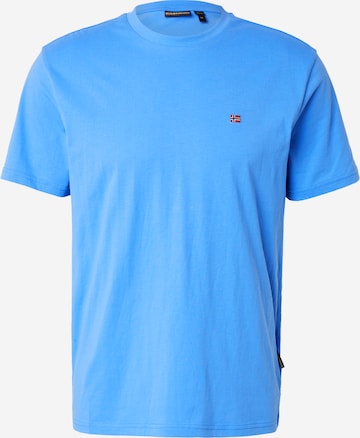 Tricou 'SALIS' de la NAPAPIJRI pe albastru: față