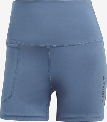 ADIDAS TERREX Skinny Sportbroek 'Multi' in Blauw: voorkant