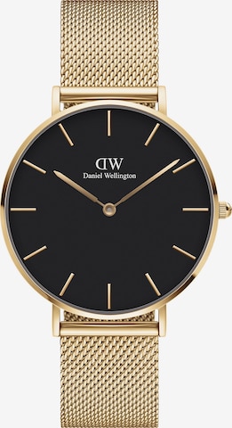 Daniel Wellington Analogové hodinky 'Petite Evergold G Black' – zlatá: přední strana