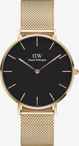 Montre à affichage analogique 'Petite Evergold G Black' Daniel Wellington en or : devant