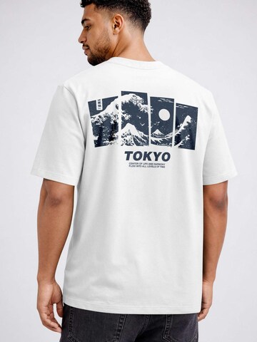 Neverless Shirt 'Tokyo Wave'‌ in Weiß