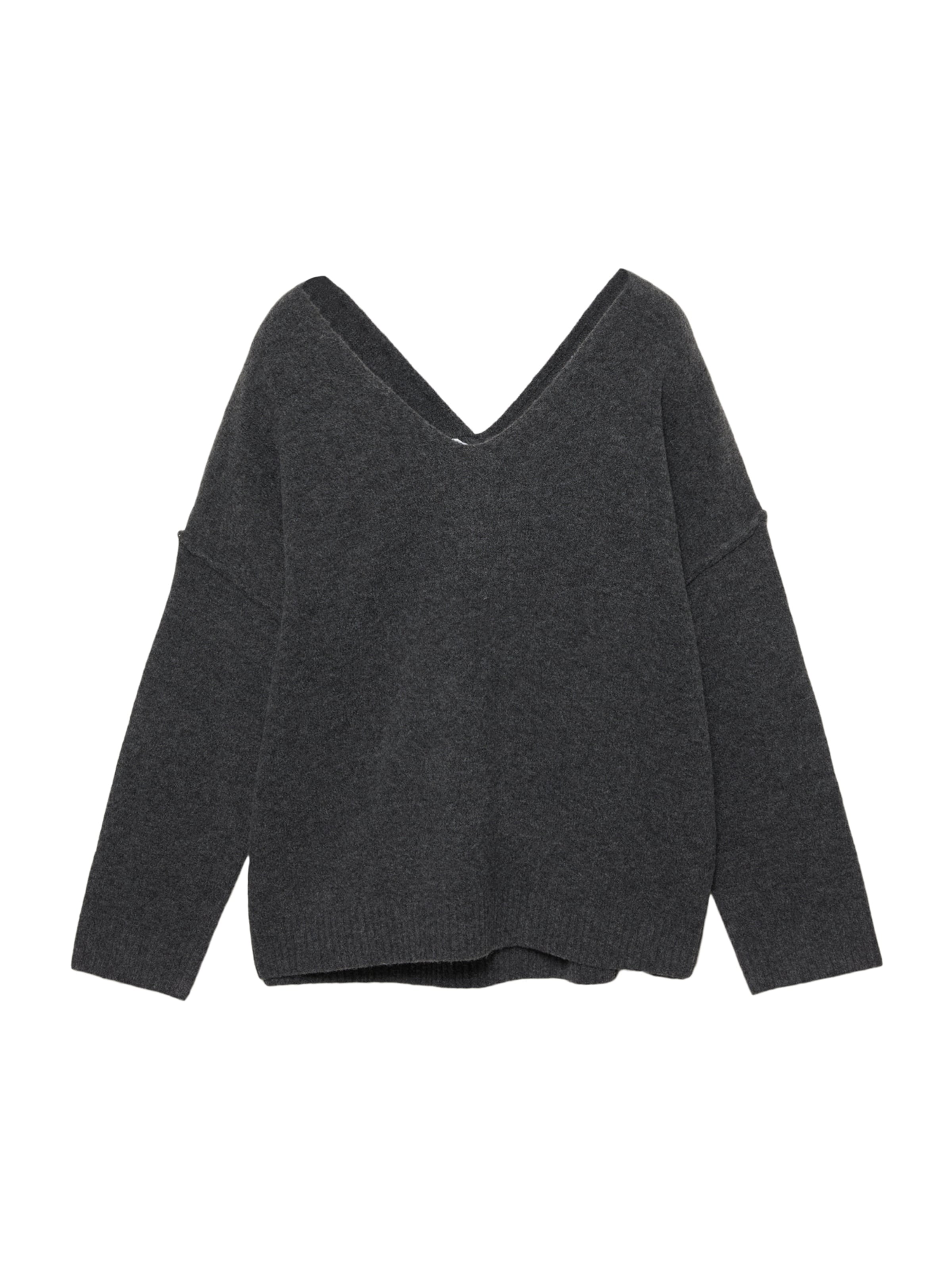 Pull&Bear Пуловер в сиво: отпред