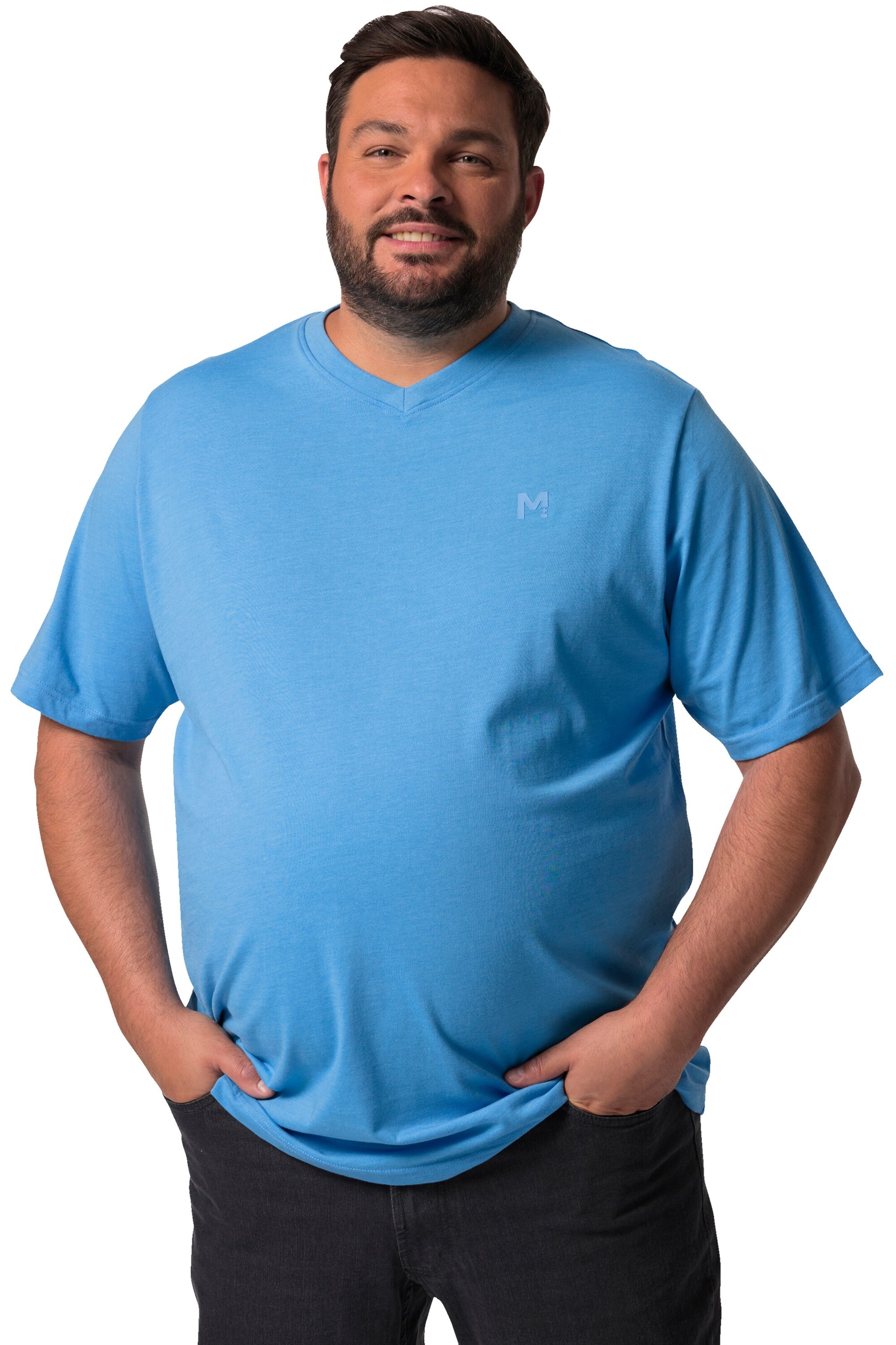 Men Plus Shirt in Blue: front