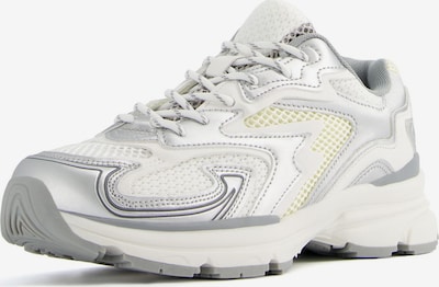 Sneaker low Bershka pe galben pastel / gri închis / argintiu / alb, Vizualizare produs
