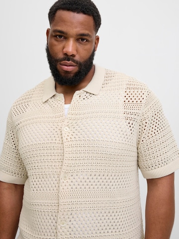 Jack & Jones Plus Knit cardigan in White