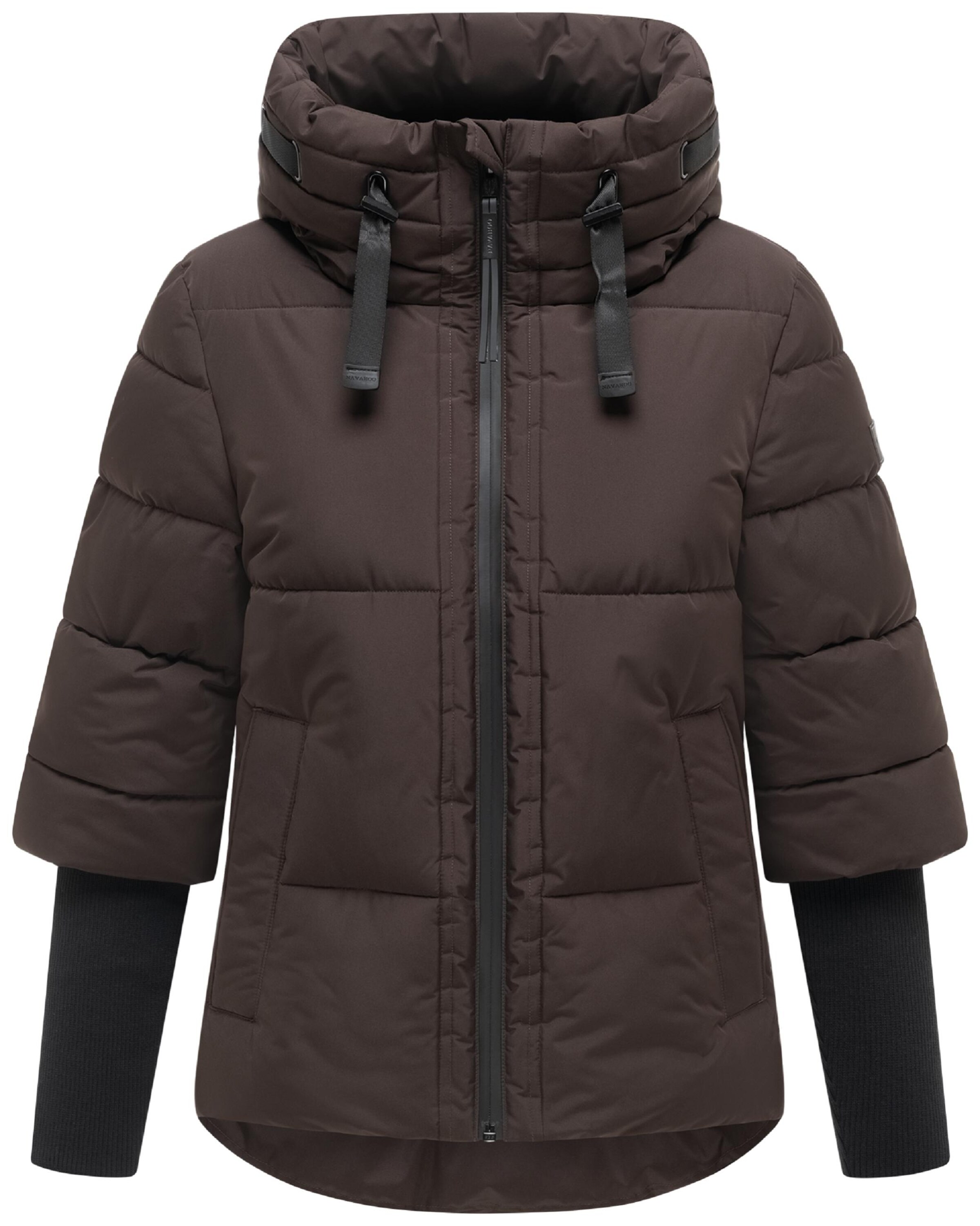 NAVAHOO Winterjas 'Lotusherz XIV' in Bruin: voorkant