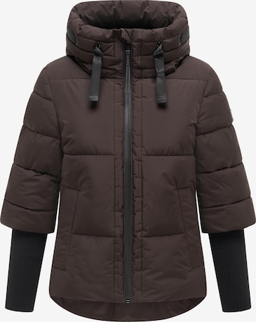 NAVAHOO Winterjas 'Lotusherz XIV' in Bruin: voorkant