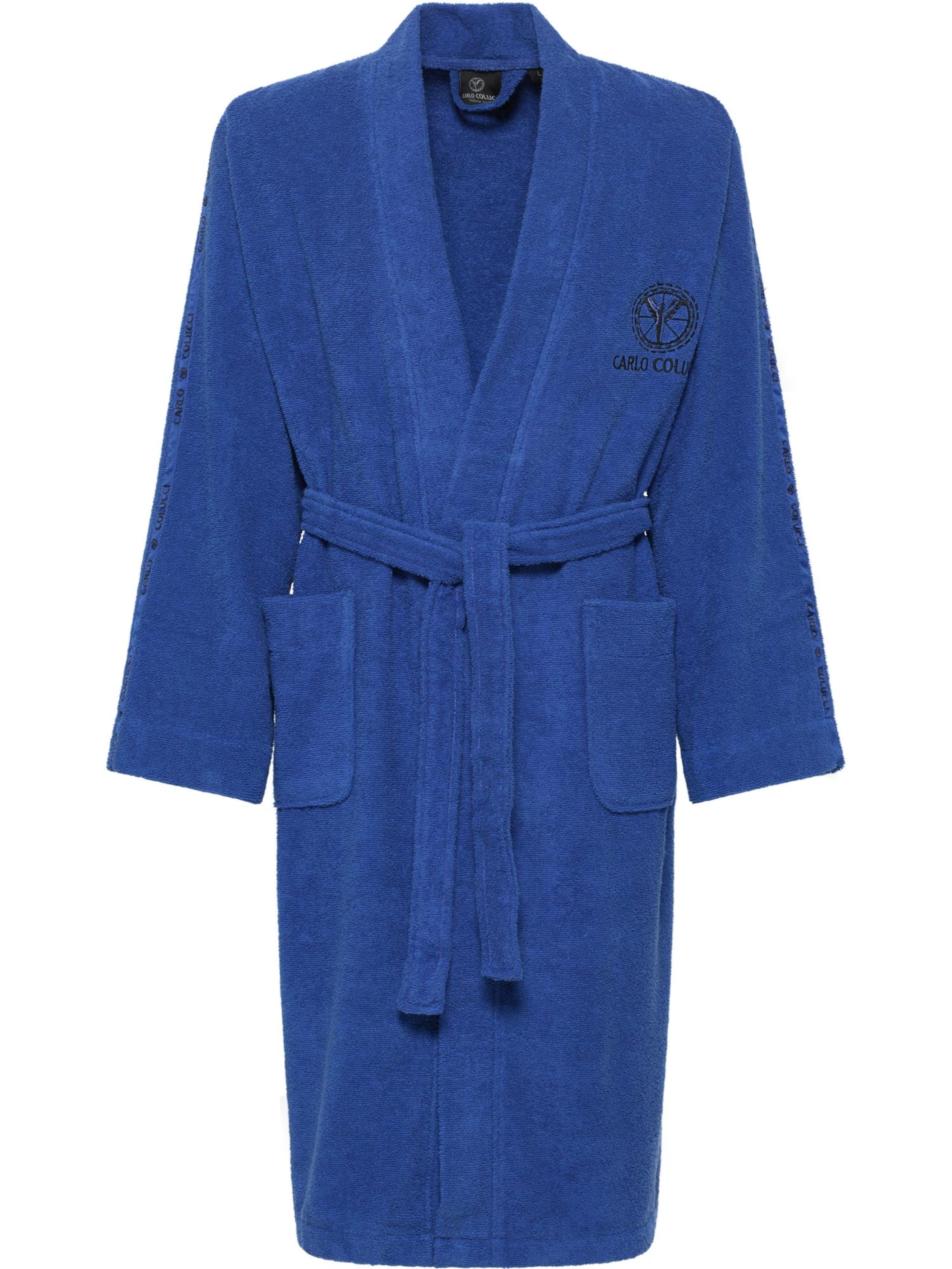 Carlo Colucci Badjas kort in Blauw: voorkant