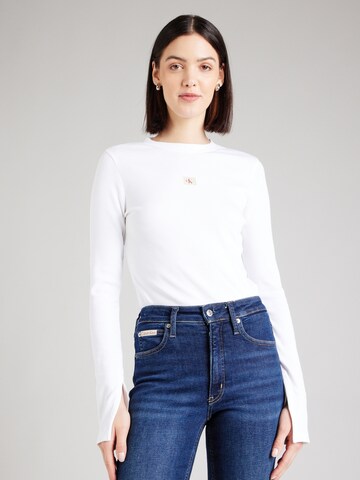 Calvin Klein Jeans Shirt in Wit: voorkant