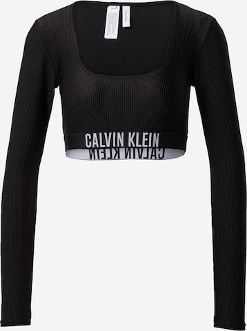 Calvin Klein Swimwear Bralette Bikini Top in Black: front