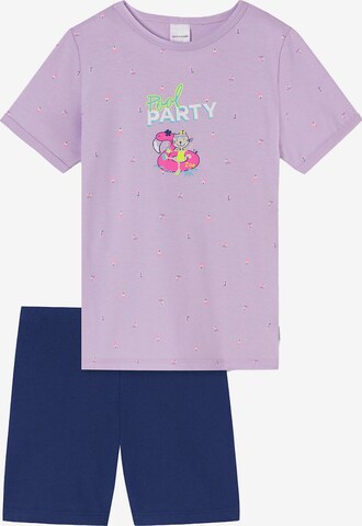 SCHIESSER Pajamas 'Cat Zoe' in Purple