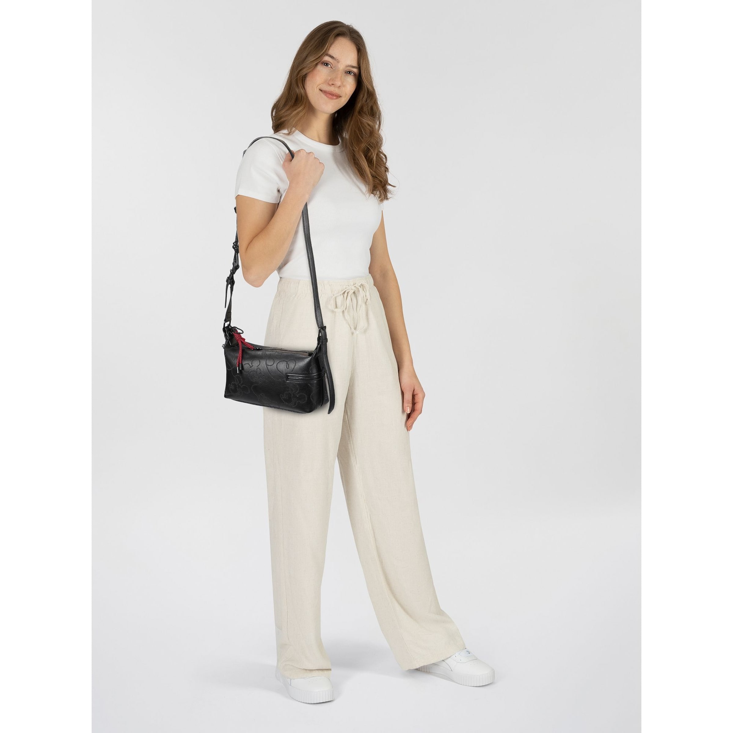 Desigual Skuldertaske 'Mickey Lines Huntingt' i sort: forside