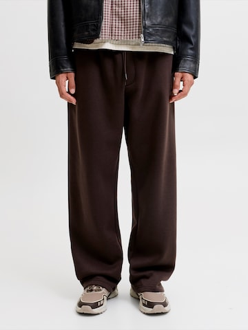 JACK & JONES Wide Leg Bukser 'JPSTBILL BRADLEY' i brun: forside