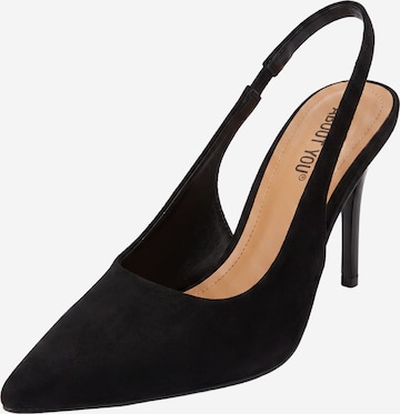 ABOUT YOU - Zapatos destalonado 'Juna' en negro: frente