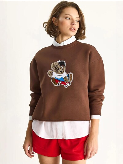 Bianco Lucci Sweater majica veličine L u plava / smeđa / crvena / crna, Pregled proizvoda