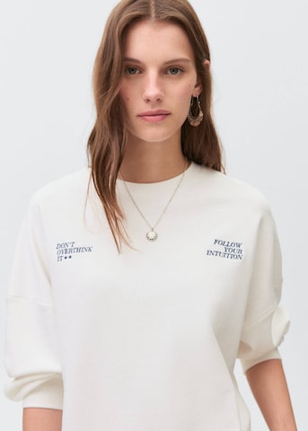MANGO TEEN Sweatshirt 'Think' in Wit