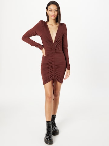 Misspap Dress in Brown: front