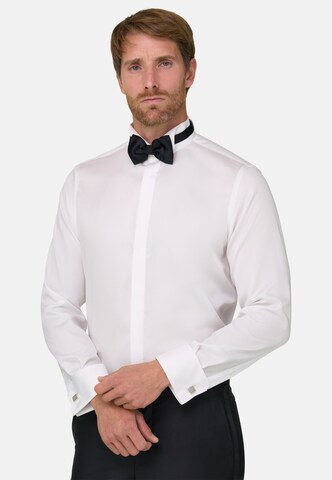Coupe slim Chemise Boggi Milano en blanc : devant