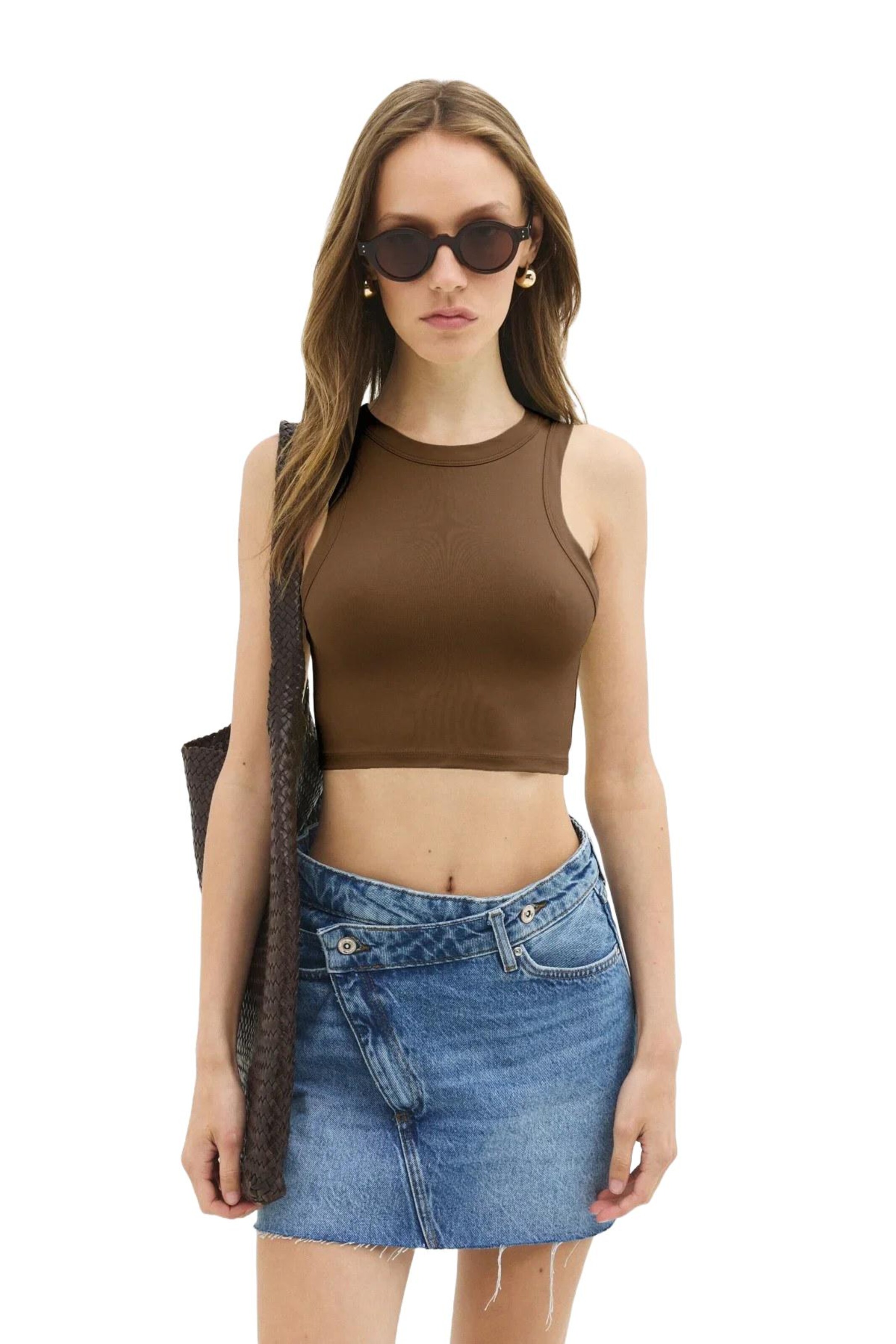 No Matter What Top in Braun: Vorderseite