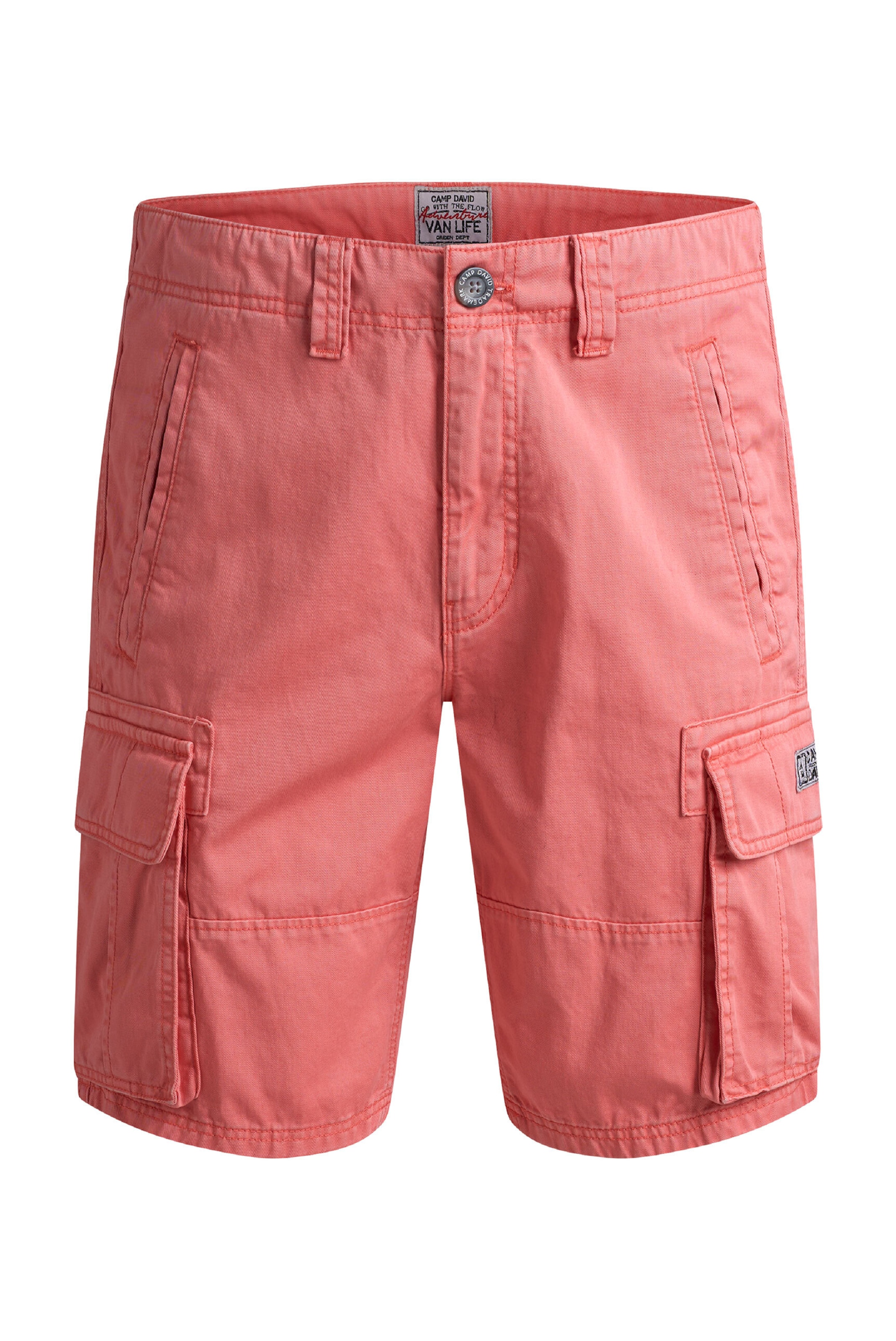 CAMP DAVID Regular Cargo Pants in Orange: front