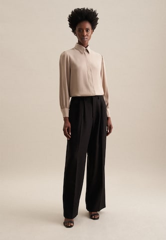 SEIDENSTICKER Wide leg Pleat-front trousers 'Schwarze Rose' in Black