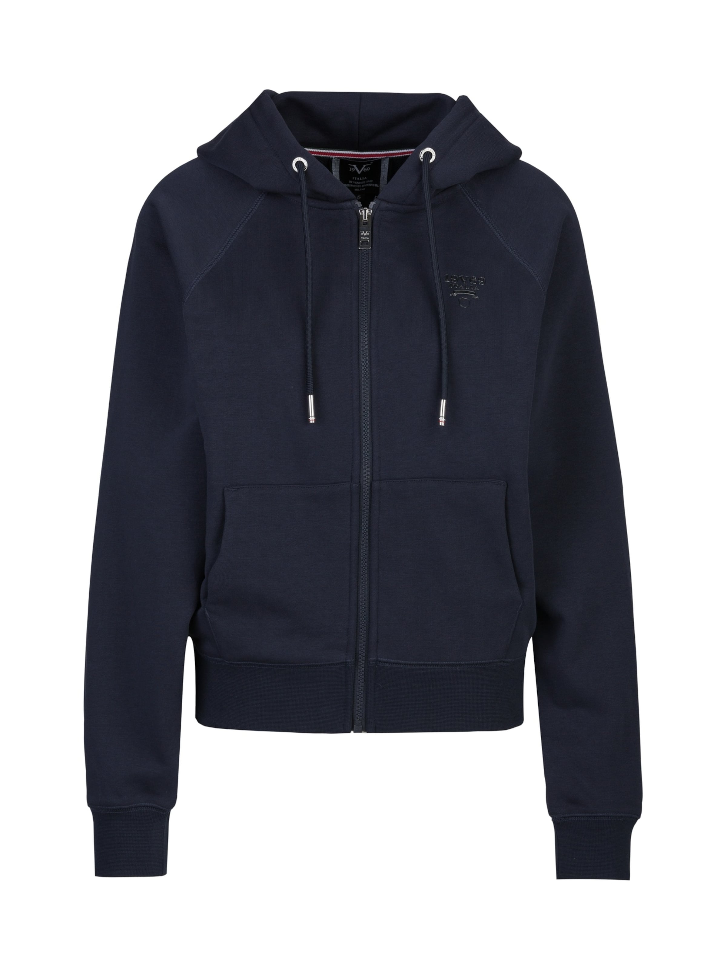 19V69 ITALIA Zip-Up Hoodie 'Karana' in Blue: front