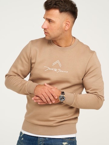 JACK JONES Sweatshirt 'JCOLABO'‌ in Beige: Vorderseite