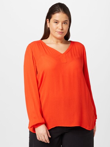 KAFFE CURVE Blouse 'Ami' in Rood: voorkant
