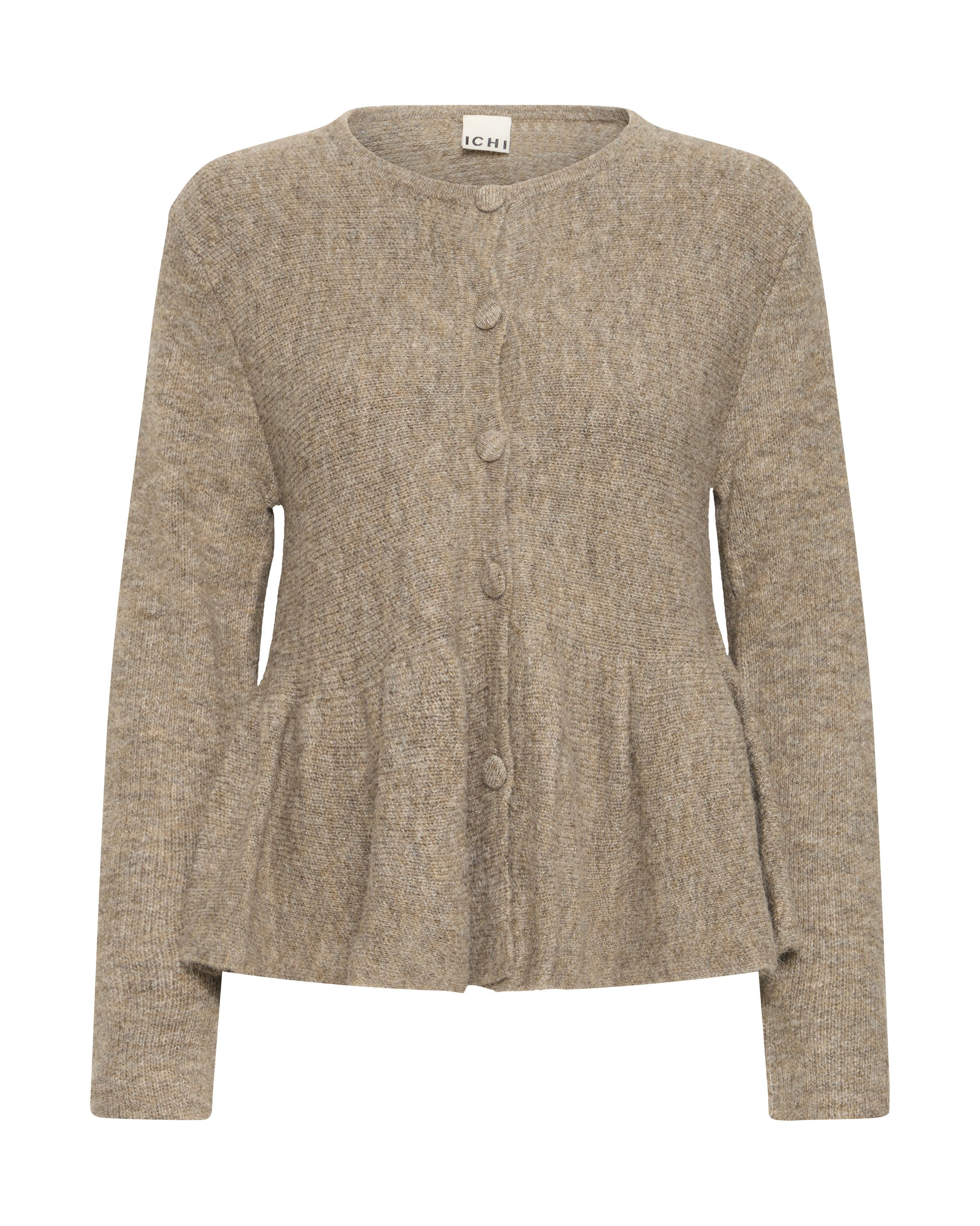 ICHI Gebreid vest in Bruin: voorkant