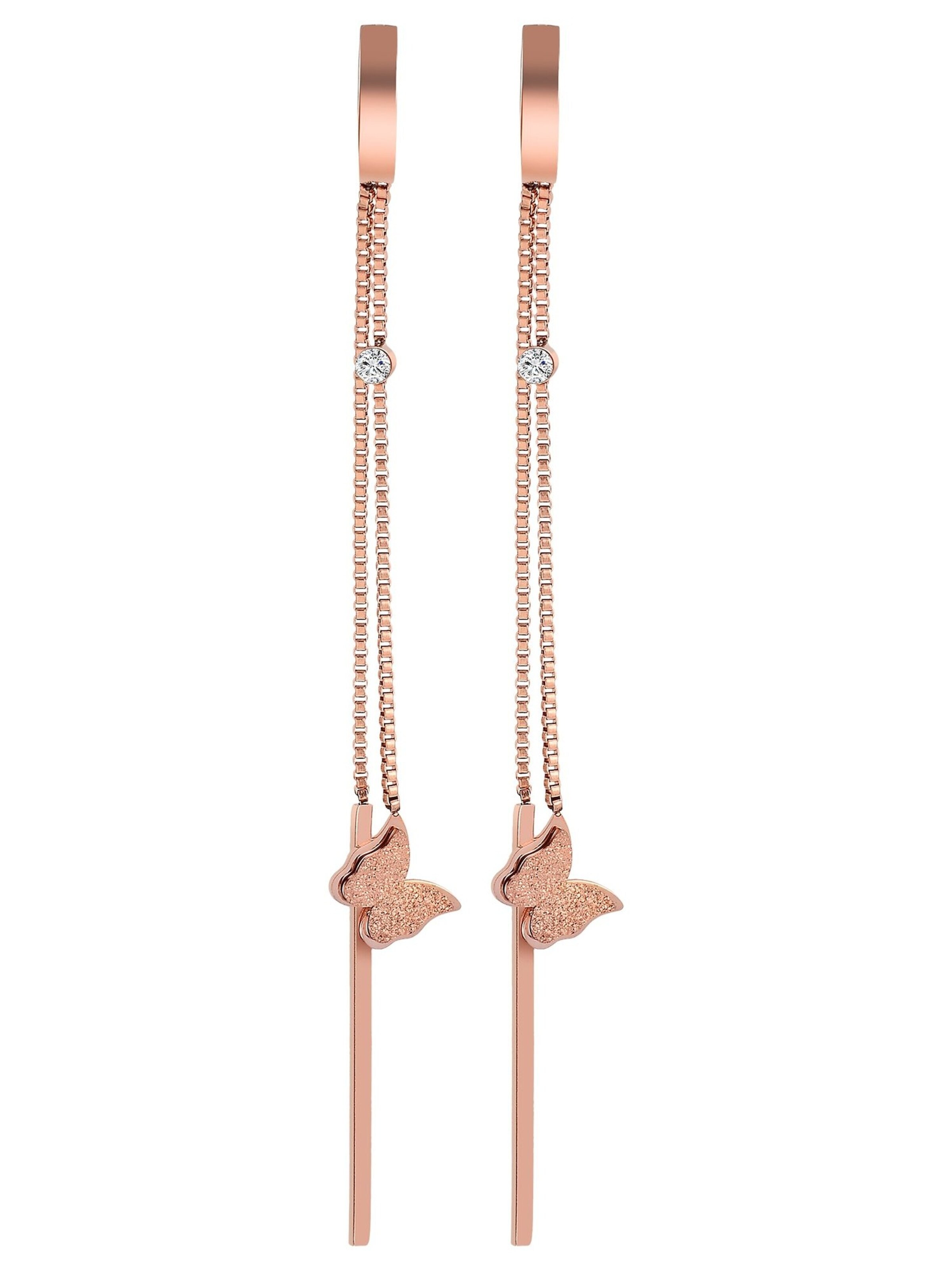 Akzent Ohrringe 'Elise, langlebig'‌‌‌‌‌‌‌‌‌‌ in Gold: Vorderseite