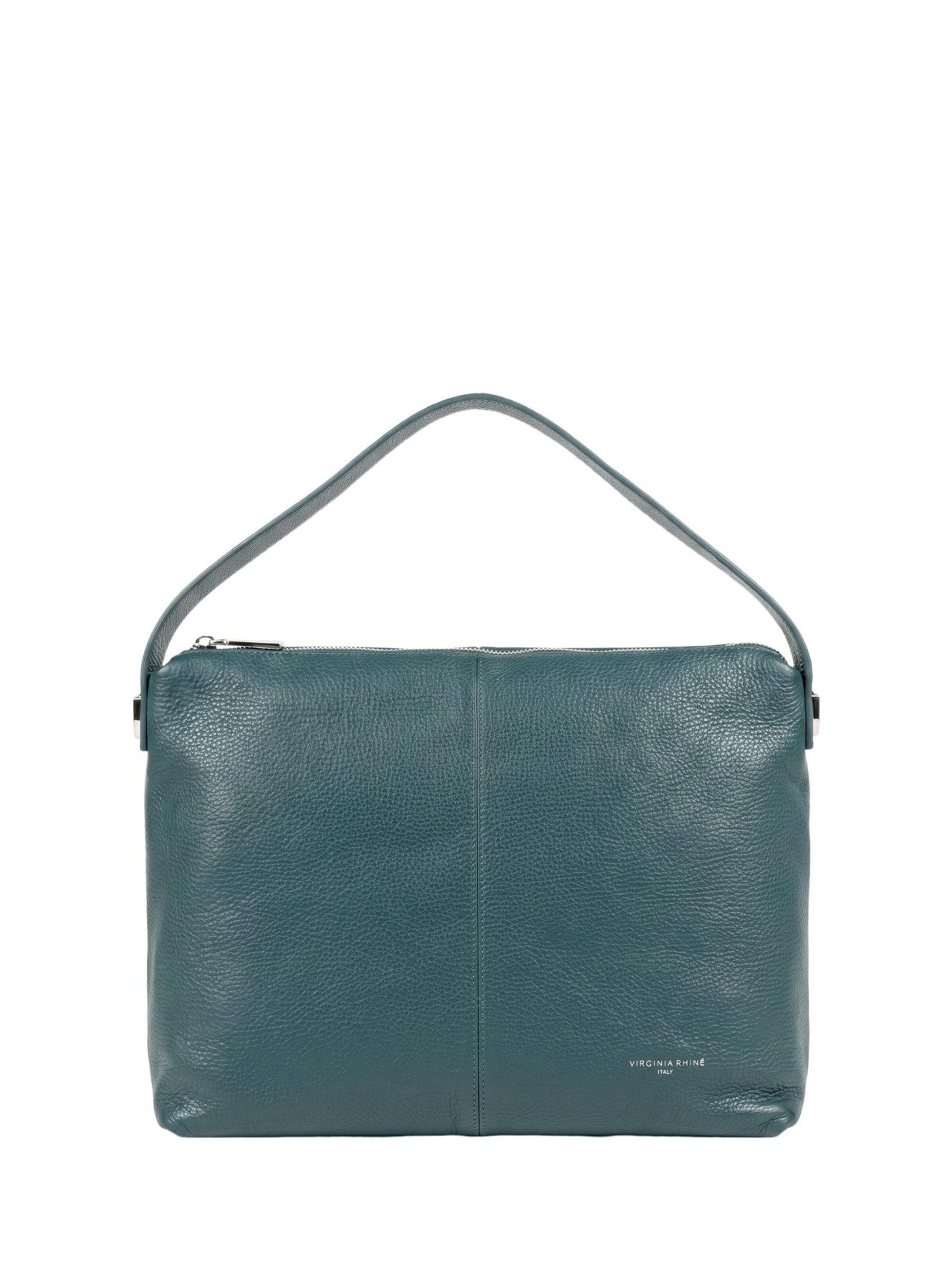 Borsa a spalla 'Borsa a Spalla Virginia Rhinè Pelle Vera 35x27 cm' di Virginia Rhinè in blu: frontale