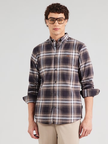 Lindbergh Regular fit Overhemd in Bruin: voorkant