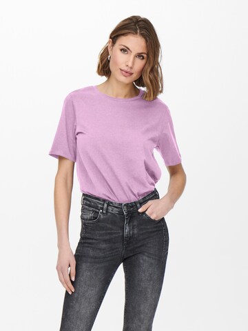 purpurinė ONLY Marškinėliai: priekis