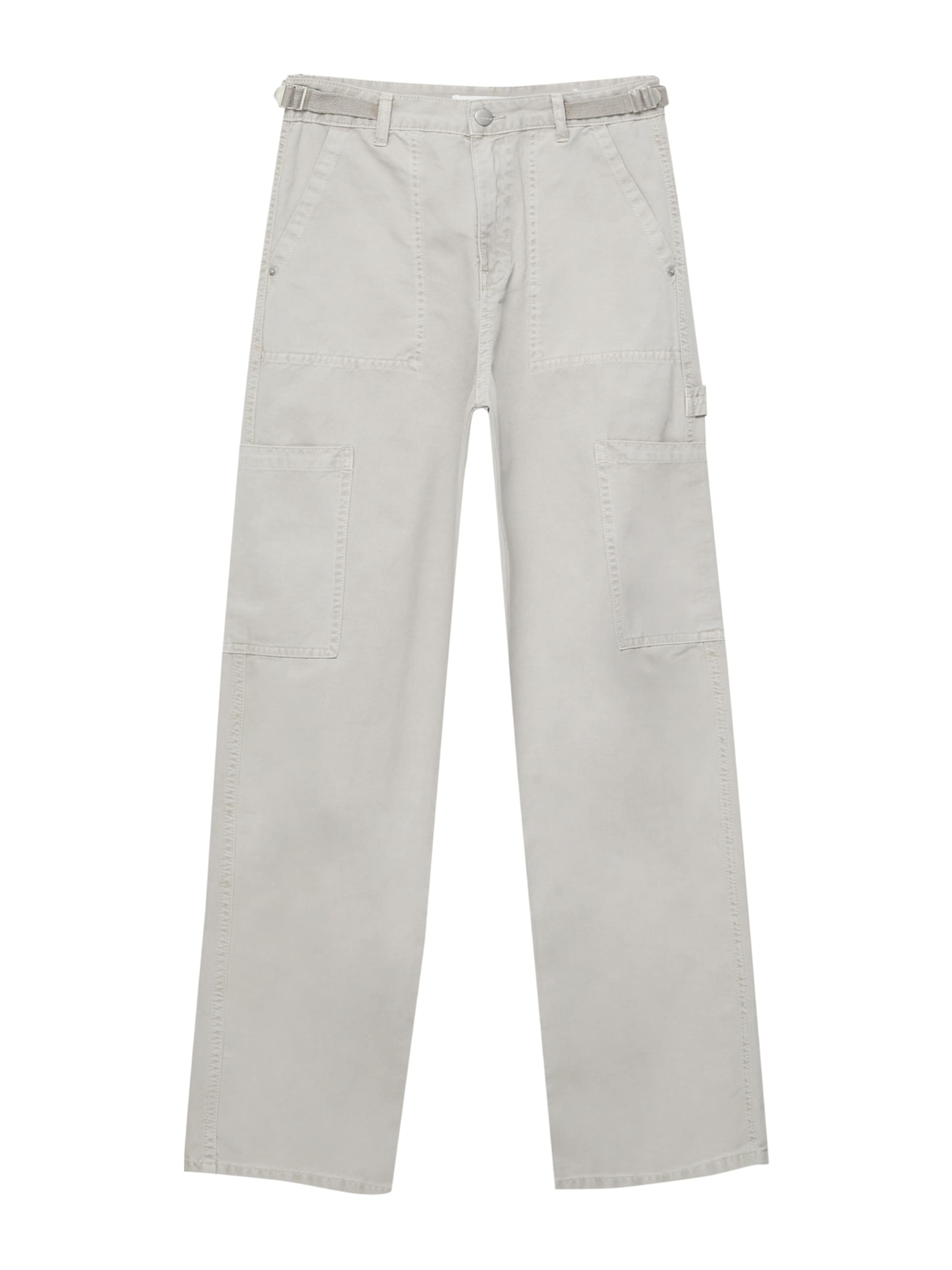 Pull&Bear Trousers in Grey: front