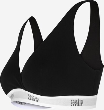 Cache Cœur Bralette Bra 'LIFE' in Black: front