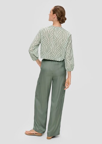 s.Oliver BLACK LABEL Wide leg Cargobroek in Groen