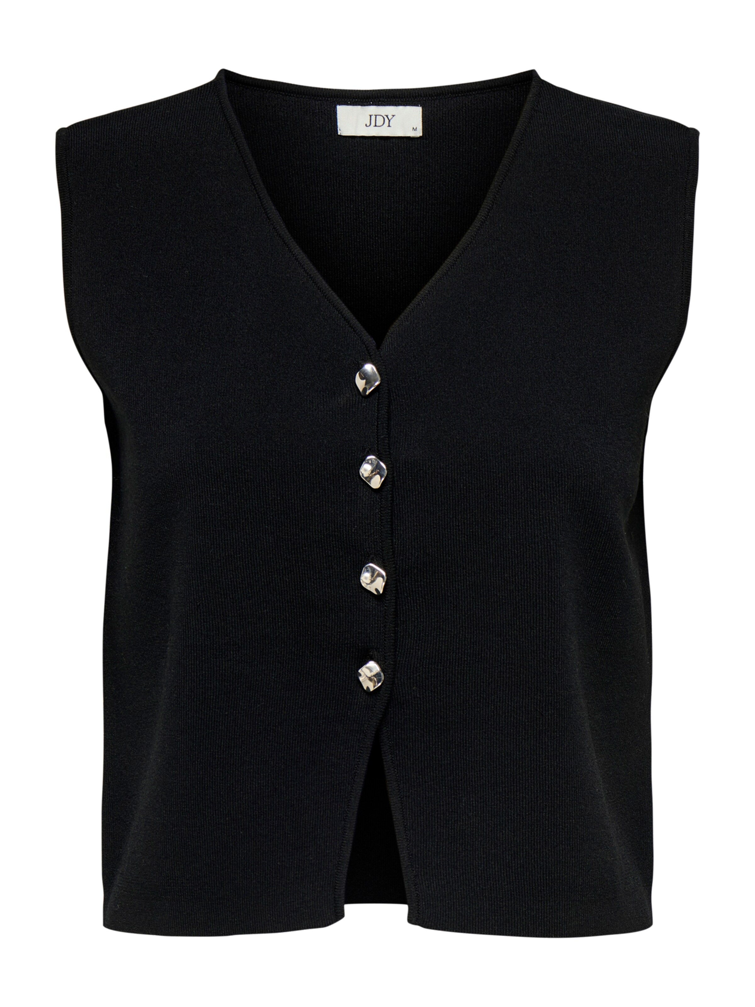 JDY Knitted Vest 'JDYAstra' in Black: front