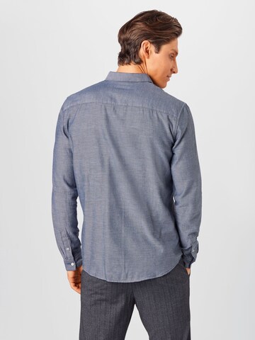 TOM TAILOR DENIM Regular fit Button Up Shirt 'Faux' in Blue