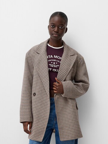 Bershka Between-seasons coat in Beige: front