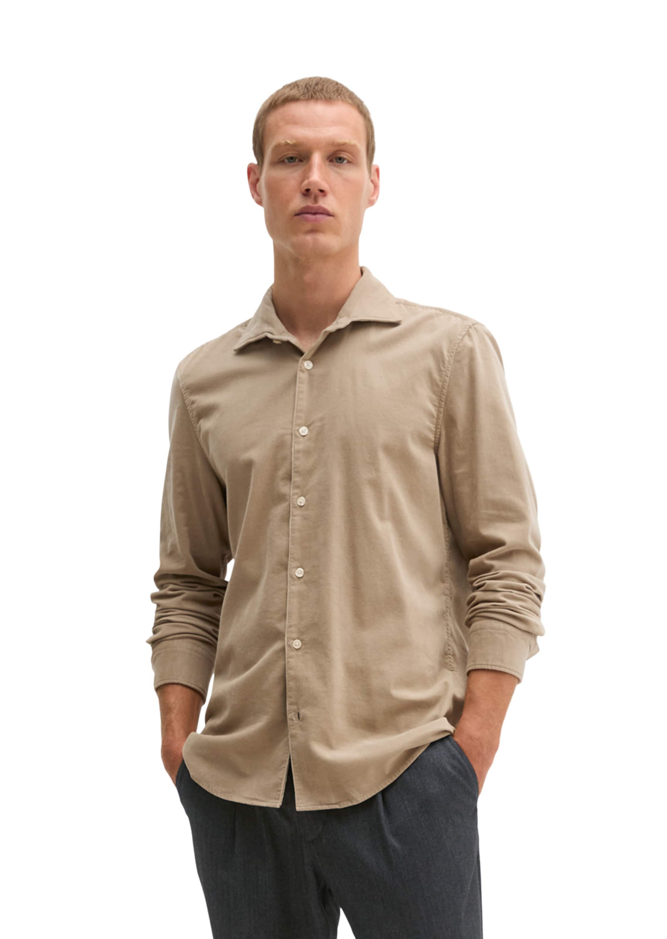 Marc O'Polo Regular fit Button Up Shirt in Beige: front