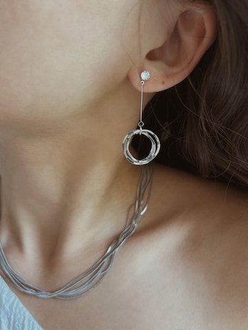 Kamakula Earrings 'Layered Circle' in Silver