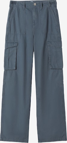 Wide Leg Pantalon cargo Bershka en bleu : devant